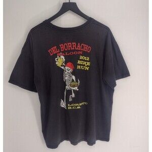 Del Borracho Saloon 2012 Bike Run Loreto Mexico Harley-Davidson T-Shirt Mens XL